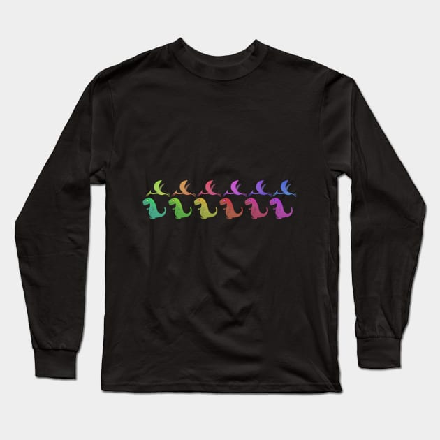 Dinosaur rainbow! Long Sleeve T-Shirt by Contenebratio